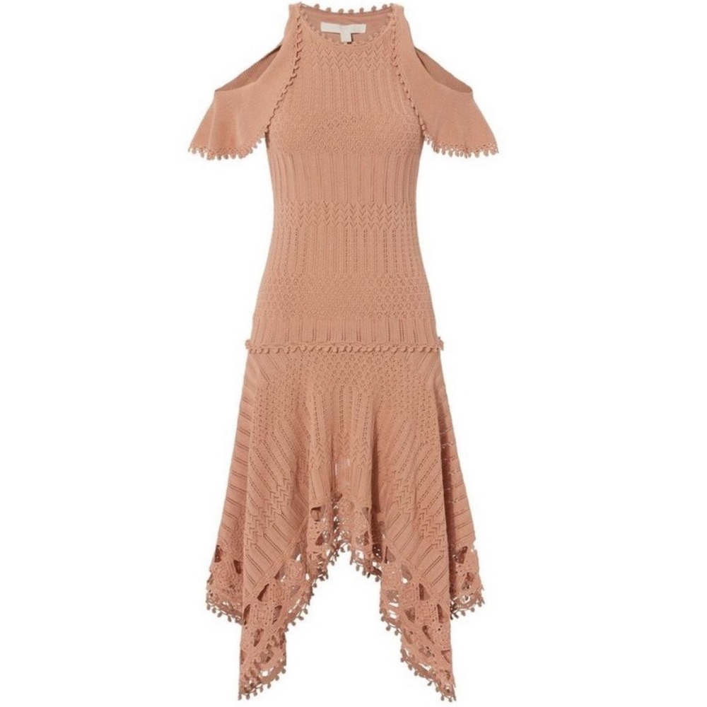 JONATHAN SIMKHAI Crochet Handkerchief Hem Dress XS